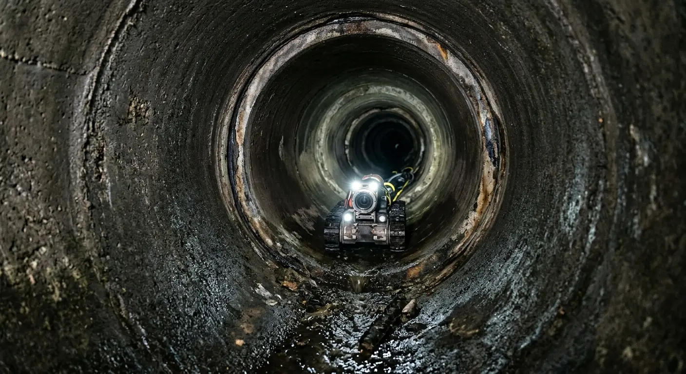 Robotic sewer camera inspecting pipe interior for Drain Snake Service in Lincoln Park